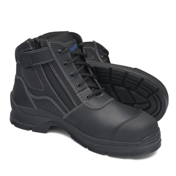 Blundstone WorkFit - Black leather zip side w/TPU toe Thumbnail