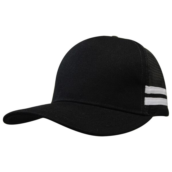American Premium Twill/Mesh Deep Fit Trucker with Stripes Thumbnail
