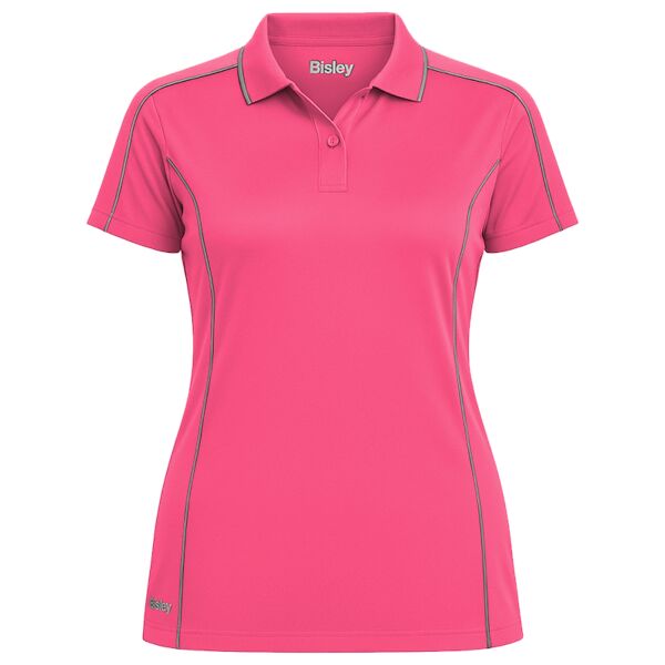 Women's Cool Mesh Polo with Reflective Piping Thumbnail